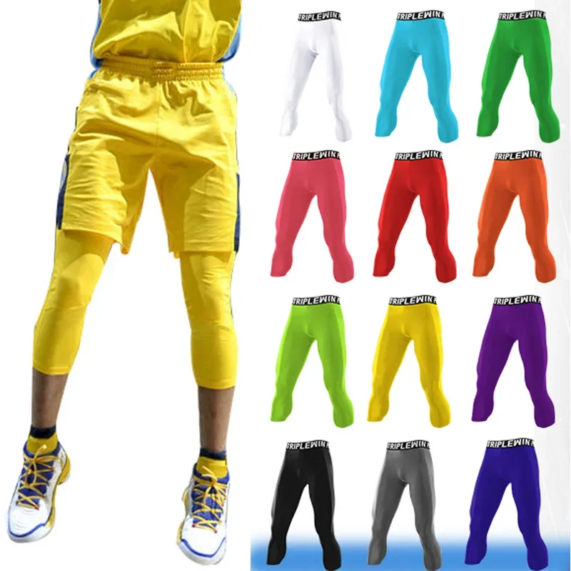 Crossfit Training - Calça Justa Capri Running Masculina, Basquete